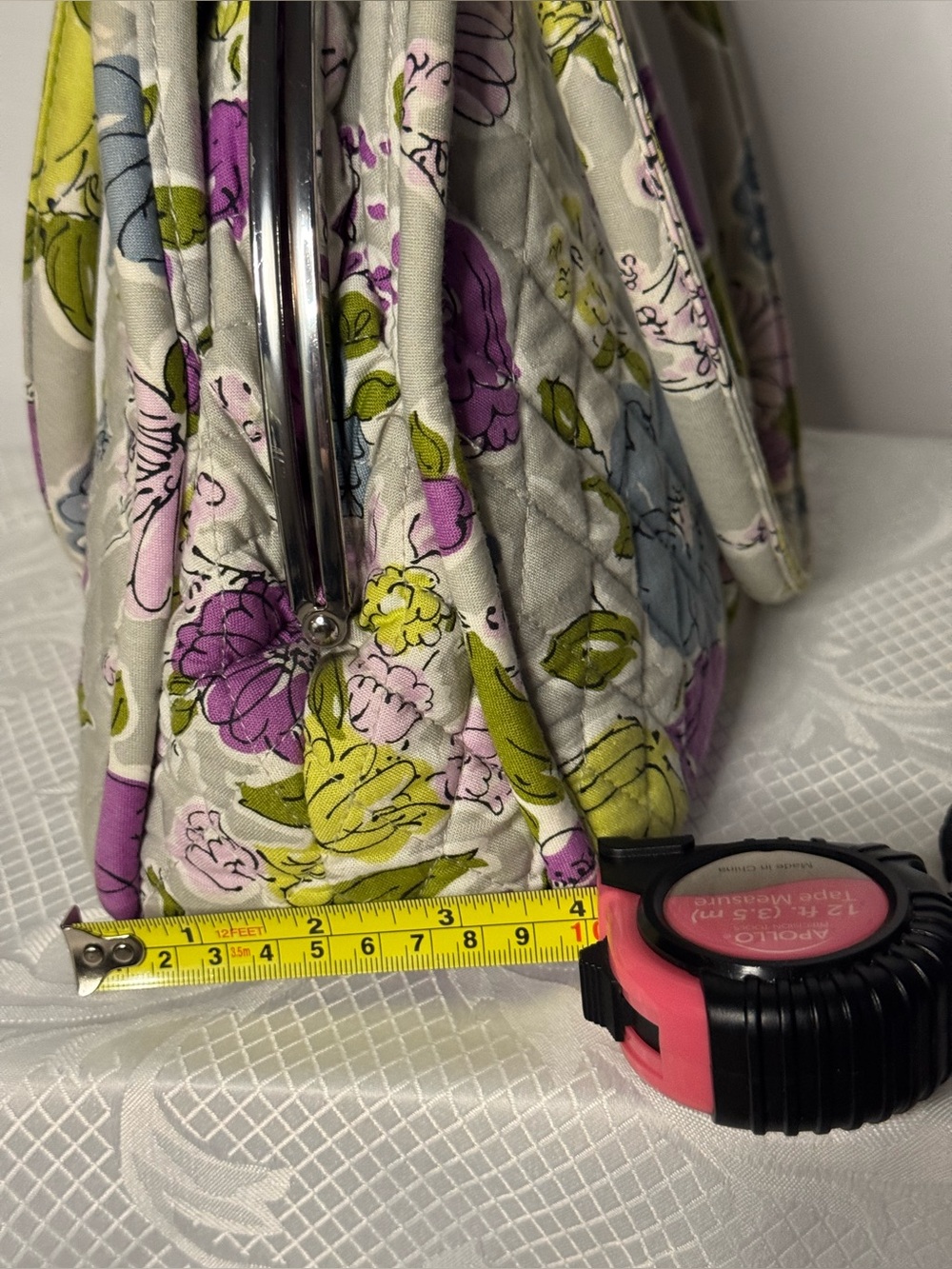 Vera Bradley Quilted Floral Frame Satchel-Retired Pattern- Double Compartment - Picture 14 of 16